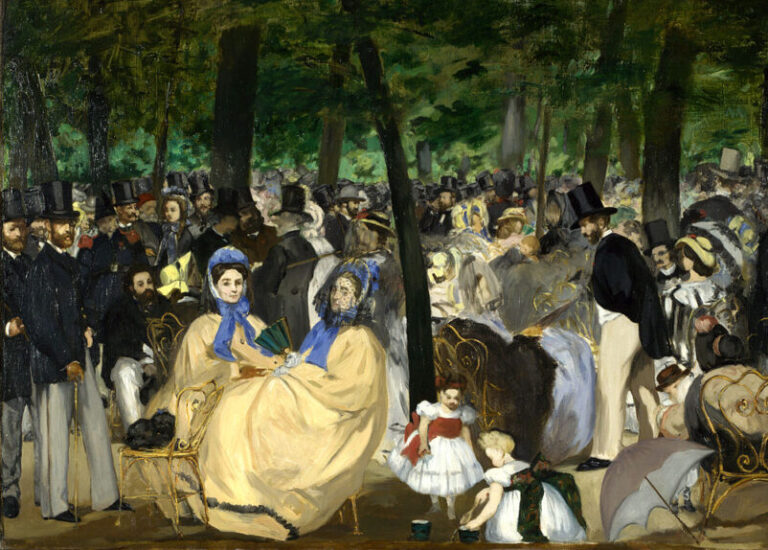 Manet facts: Édouard Manet, Music in the Tuileries, 1862, Hugh Lane Gallery, Dublin, Ireland. Detail.
