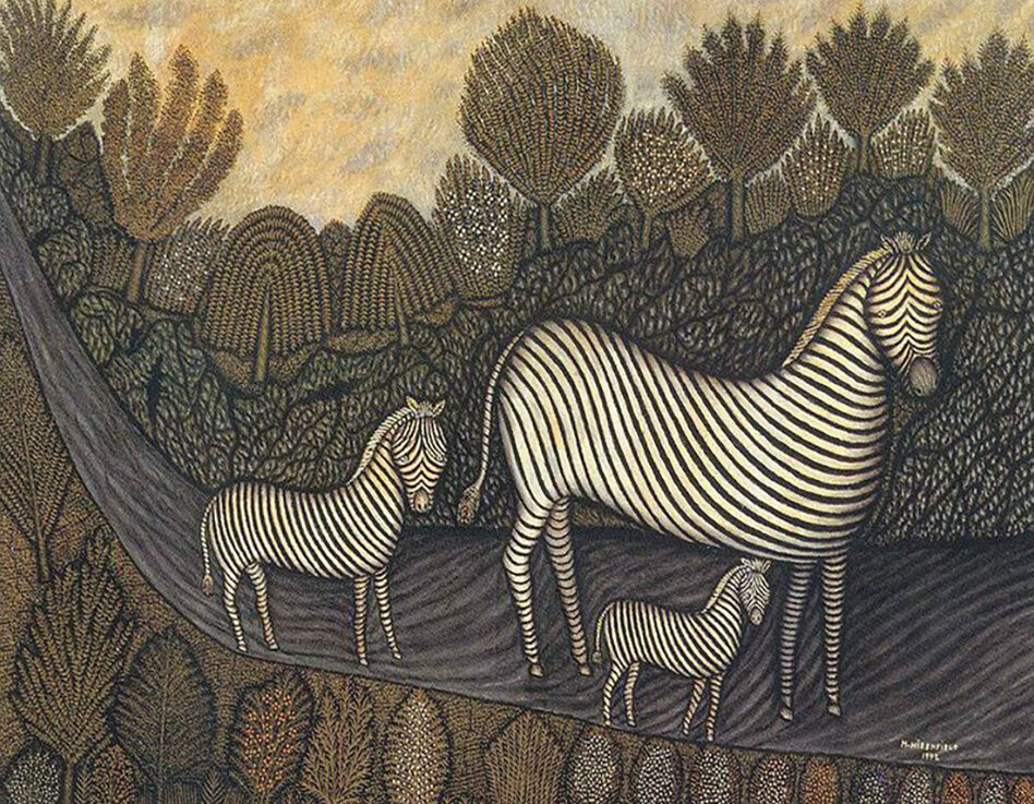 morris hirshfield: Morris Hirshfield, Zebra Family, 1942, private collection.
