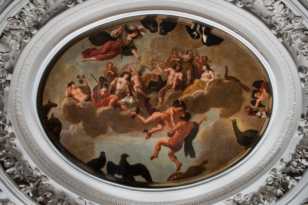 Mythological heroes: Jacob de Wet II, The Apotheosis of Hercules, 1675, Royal Collection Trust, Palace of Holyroodhouse, Edinburgh, UK. © His Majesty King Charles III 2023. Museum’s website.
