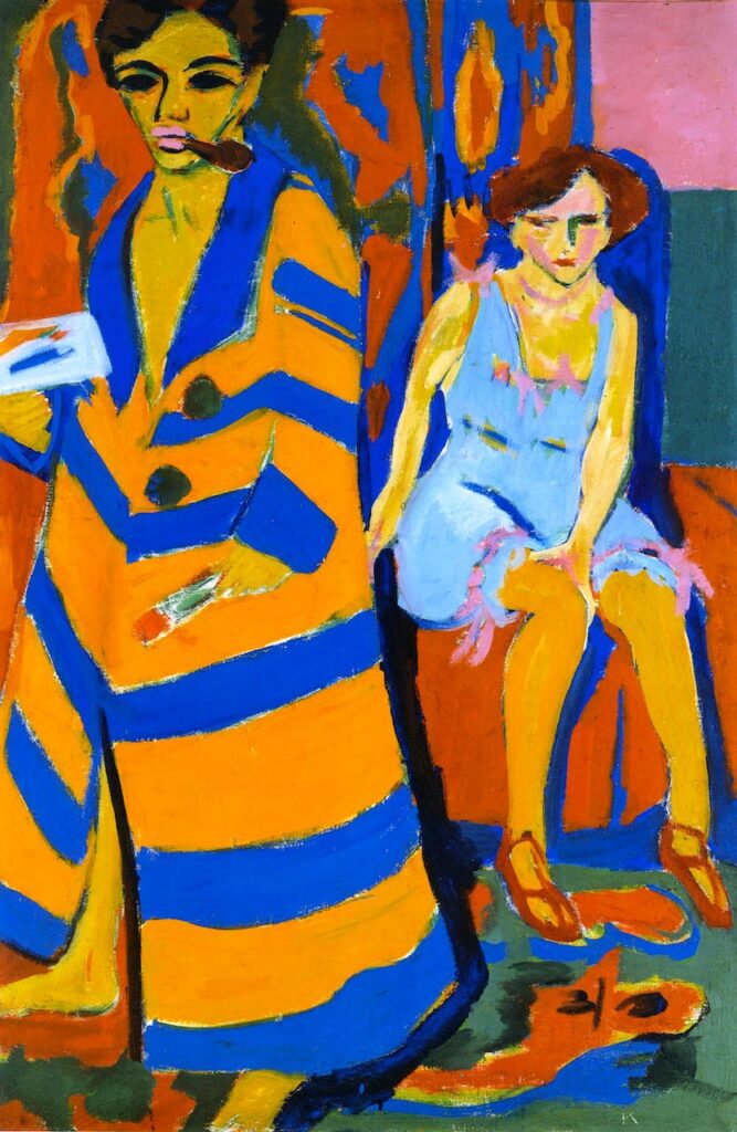 expressionist artists to know: 5 Expressionist Artists You Should Know: Ernst Ludwig Kirchner, Self-Portrait with a Model, 1910, Kunsthalle Hamburg, Hamburg, Germany.
