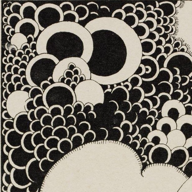 Aubrey Beardsley Climax: Aubrey Beardsley, The Climax. Plate XV from A Portfolio of Aubrey Beardsley’s drawings illustrating Salome’ by Oscar Wilde’, published by John Lane, London, 1907. © Victoria and Albert Museum, London, 2023. Detail.
