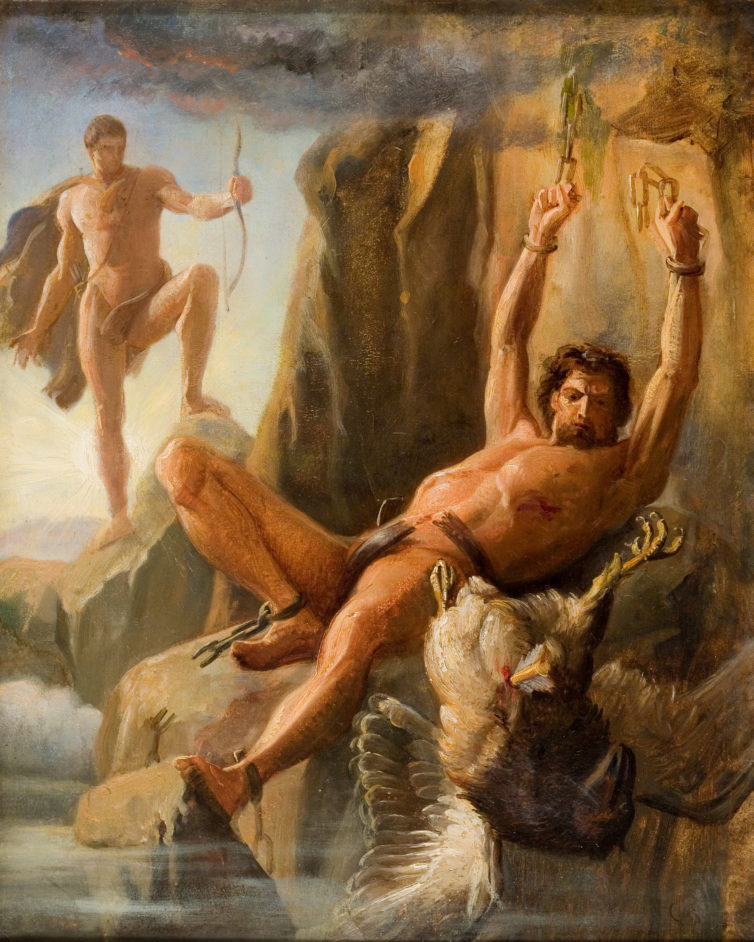 Mythological heroes: Carl Bloch, Liberation of Prometheus, 1864, Ribe Kunstmuseum, Denmark. Museum’s website.
