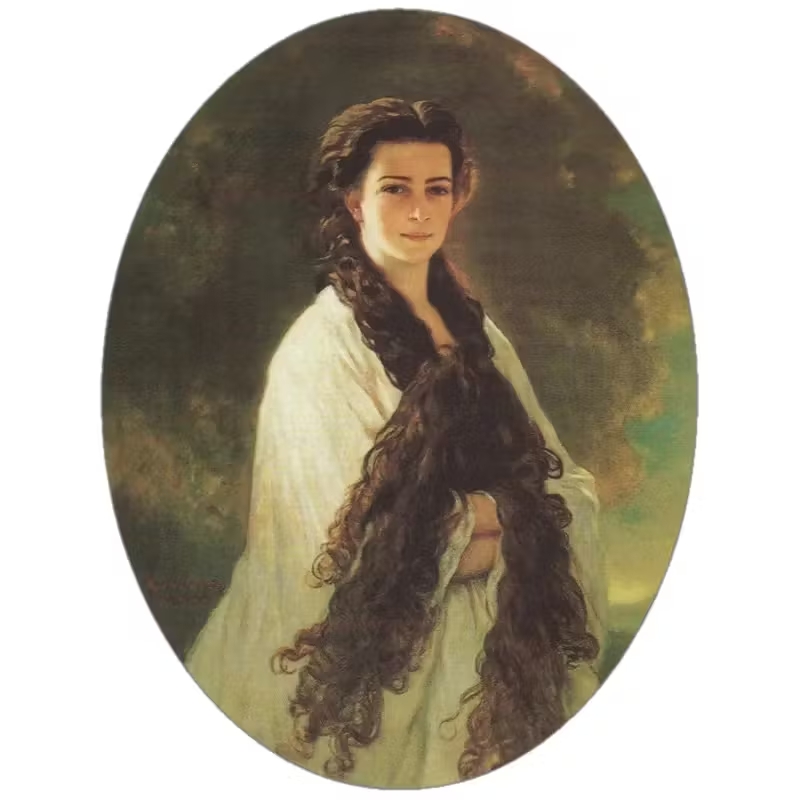 empress sisi: Franz Xaver Winterhalter, Portrait of Elisabeth of Austria, 1864, Hofburg, Vienna, Austria.
