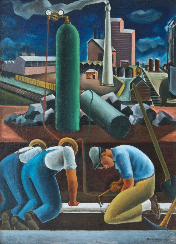 Great Depression art: Robert Gilbert, Industrial Composition, 1932, Shogren-Meyer Collection.
