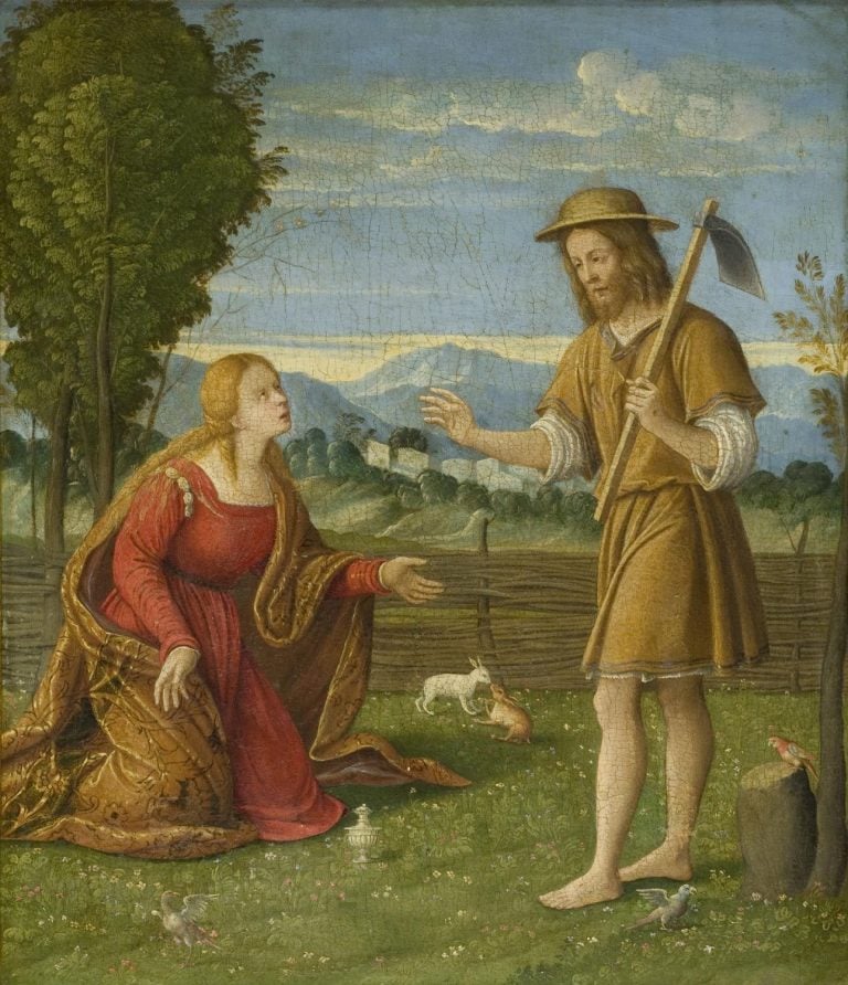 Noli me tangere in art: Attributed to Gerolamo da Santacroce, Christ as Gardener, 16th century, Philadelphia Museum of Art, Philadelphia, PA, USA.
