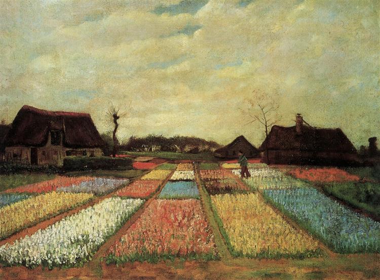 artsy travel destinations 2024: Vincent van Gogh, Flower beds in Holland, 1883, National Gallery of Art, Washington, DC, USA.
