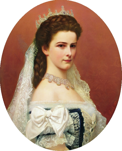 empress sisi: Georg Raab, Empress Elisabeth in Hungarian Coronation Dress and Rose Diadem, 1867, Hofburg, Vienna, Austria.
