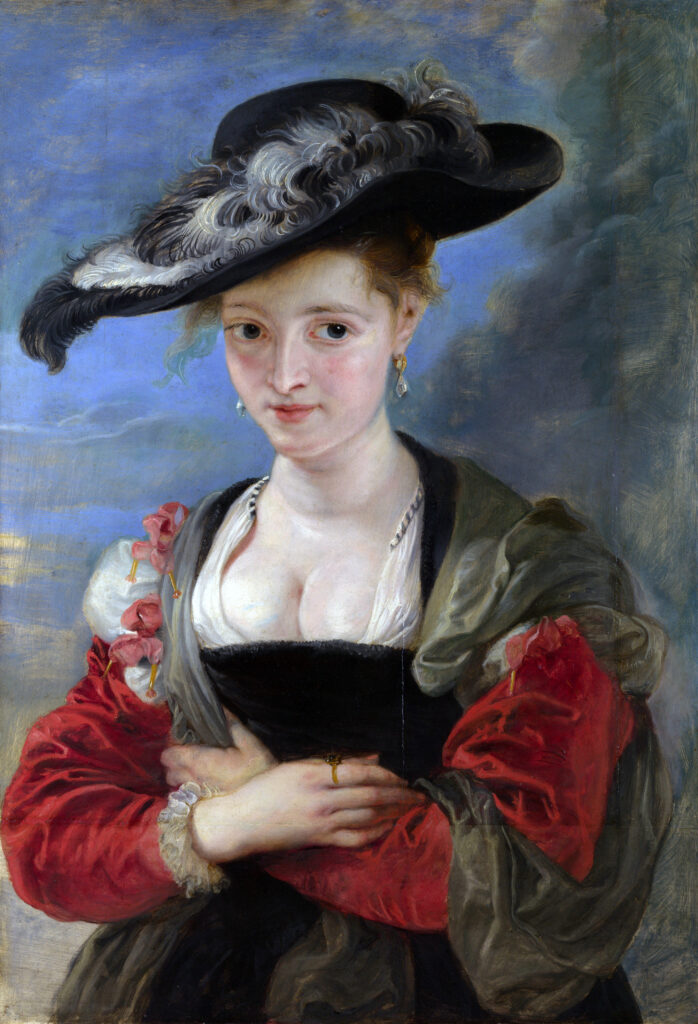 Peter Paul Rubens; painting: Peter Paul Rubens, Portrait of Susanna Lunden (Le Chapeau de Paille), 1622-1625, National Gallery, London, UK.
