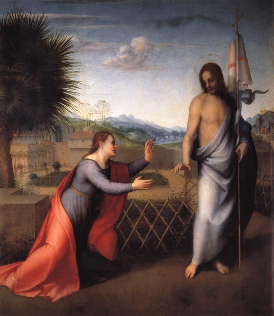 Noli me tangere in art: Andrea del Sarto, Noli me tangere, 1510, Uffizi Gallery, Florence, Italy.
