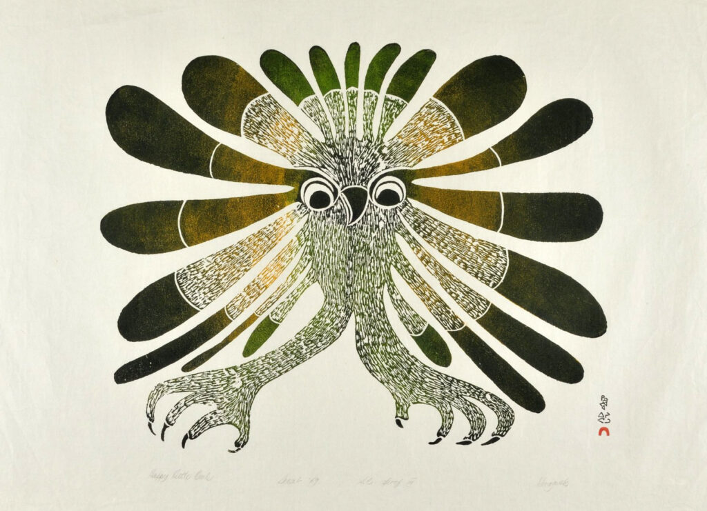 Kenojuak Ashevak: Kenojuak Ashevak, Happy Little Owl, 1969, stone-cut print, Kinngait, Canada.

