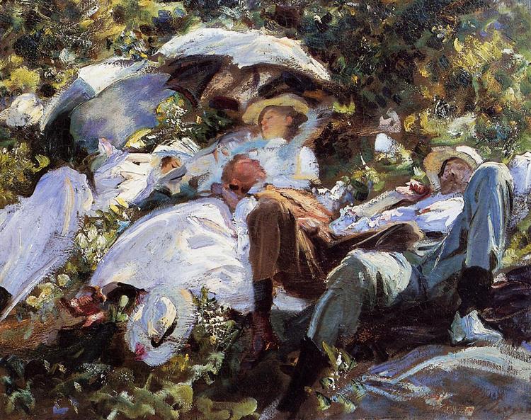sargent and fashion: John Singer Sargent, Group with Parasols, c.1905, private collection.
