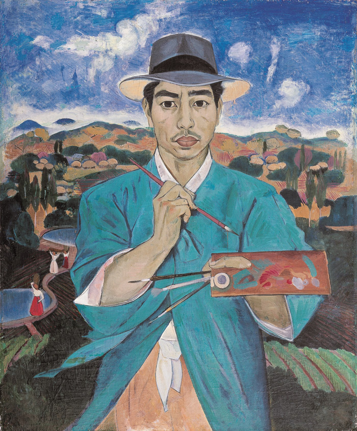 modern korean art: 20th-Century Korean Art: Lee Quede, Self-portrait in Traditional Coat, 1940s. Korea.net.
