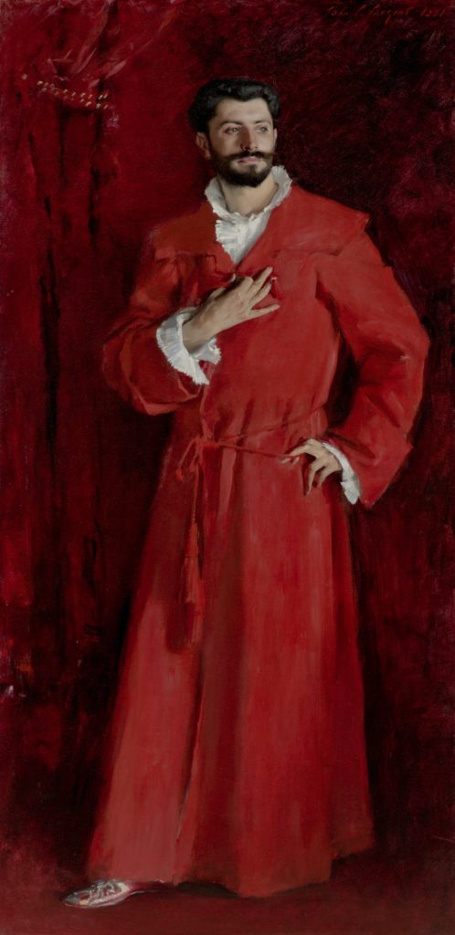sargent and fashion: John Singer Sargent, Dr. Pozzi at Home, 1881, Hammer Museum, Los Angeles, CA, USA.
