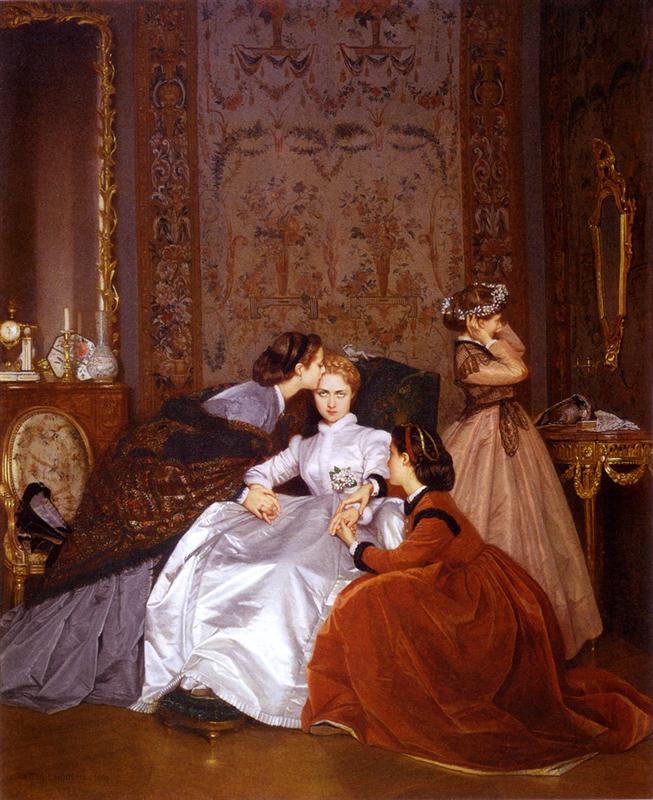 Female rage in art: Auguste Toulmouche, The Reluctant Bride, 1866, private collection. Wikimedia Commons (public domain).
