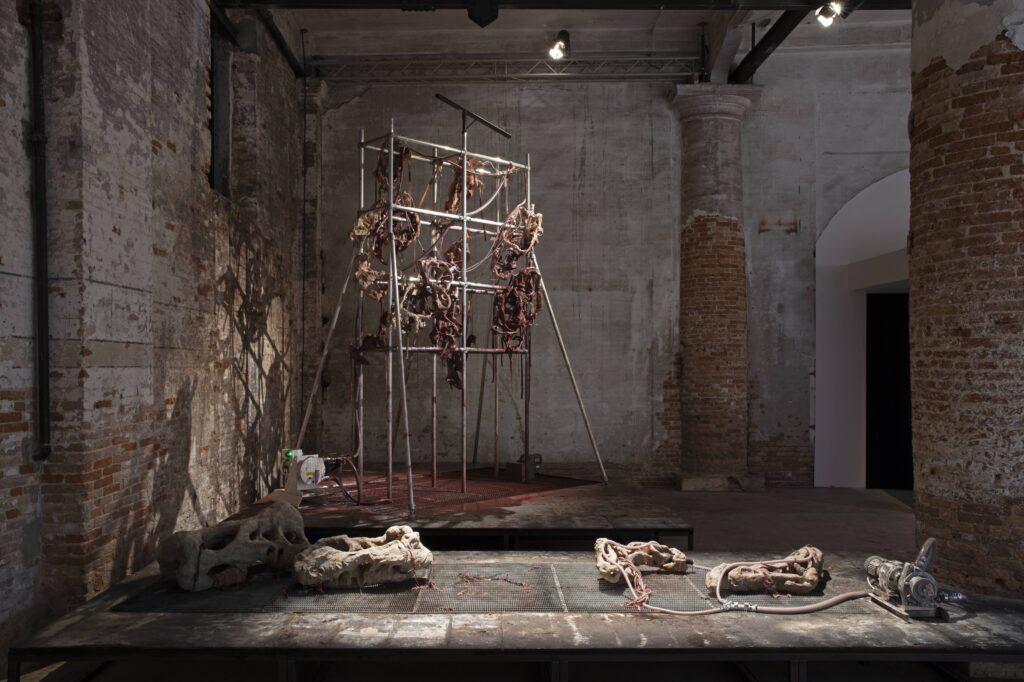 Mire Lee Tate: Installation view of Mire Lee’s Endless House: Holes and Drips, 2022, at 59th Venice Biennale, Venice, Italy. Photograph by Sebastiano Pellion di Persano. Art Asia Pacific.

