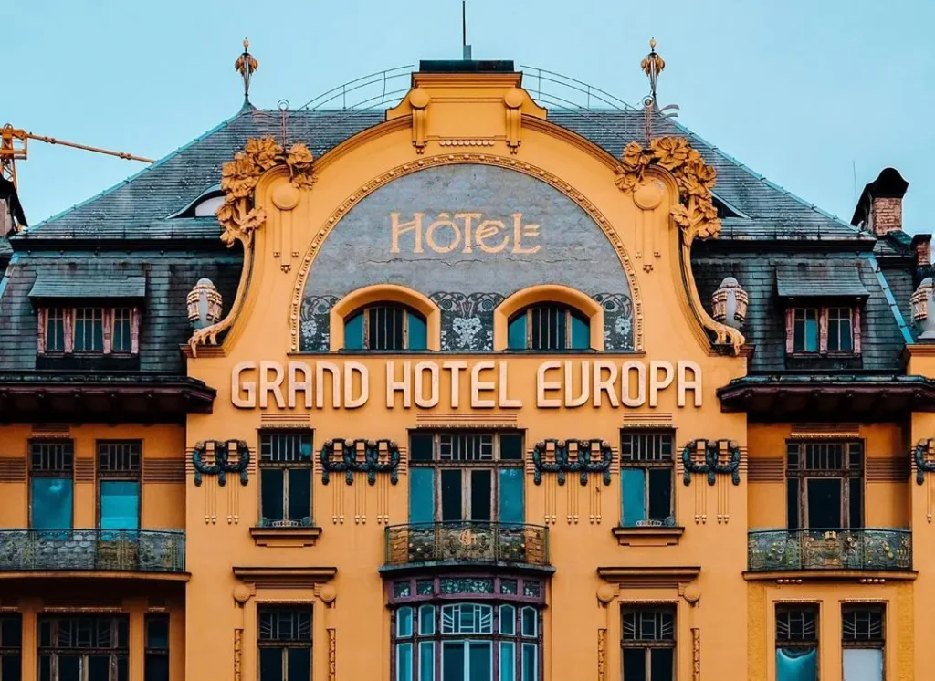 Accidentally Wes Anderson: Grand Hotel Evropa. Prague, Czech Republic. C.1872. Photo Credit: Damian Chong. Accidentally Wes Anderson.
