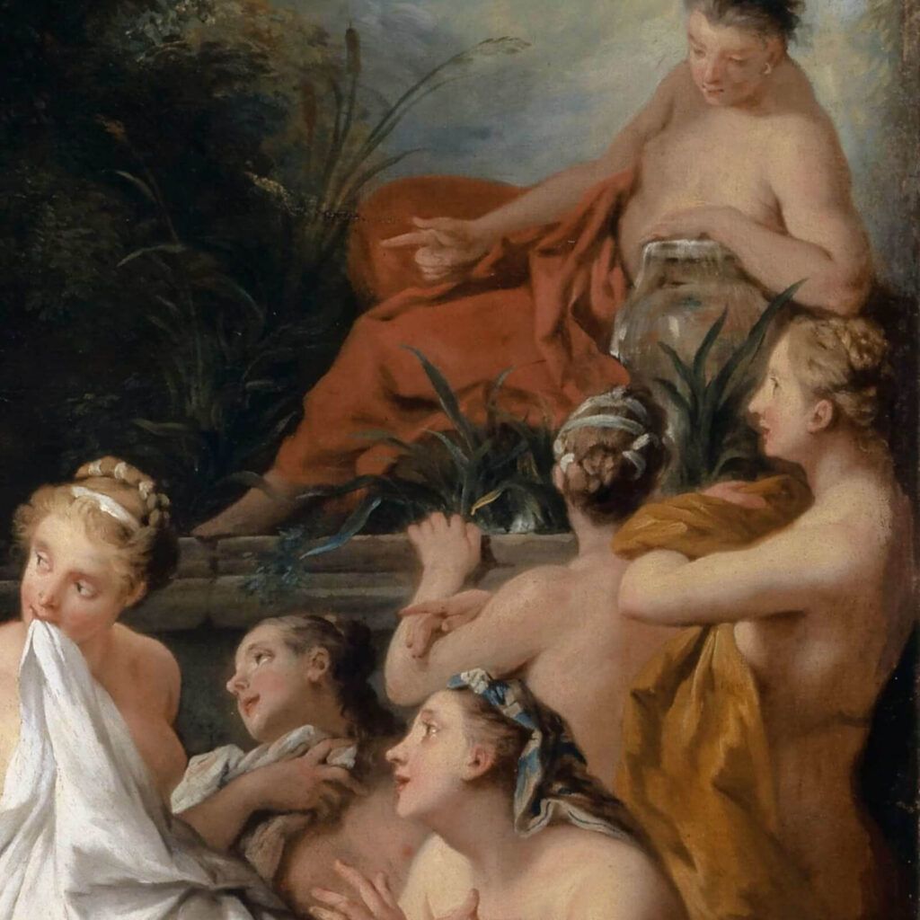 Jean-François de Troy: Jean-François de Troy, Diana and Actaeon, 1734, Kunstmuseum, Basel, Switzerland. Detail.
