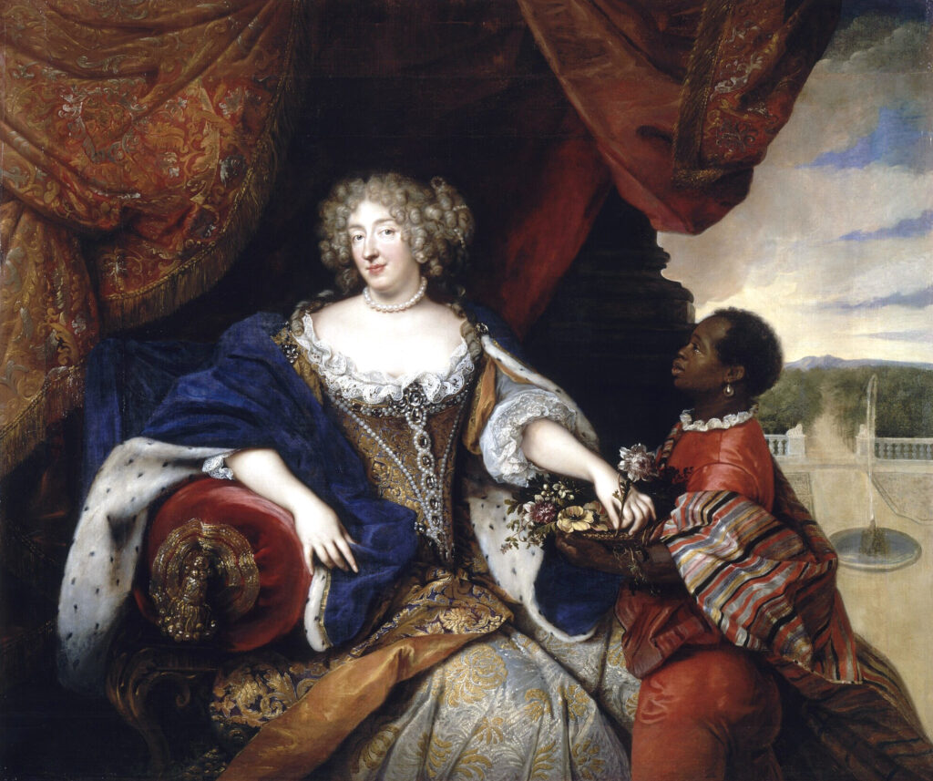 racism in art: Racism in Western Art: François de Troy, Portrait of Elisabeth Charlotte of Orléans and her Slave, c. 1680, Palace of Versailles, Paris, France.
