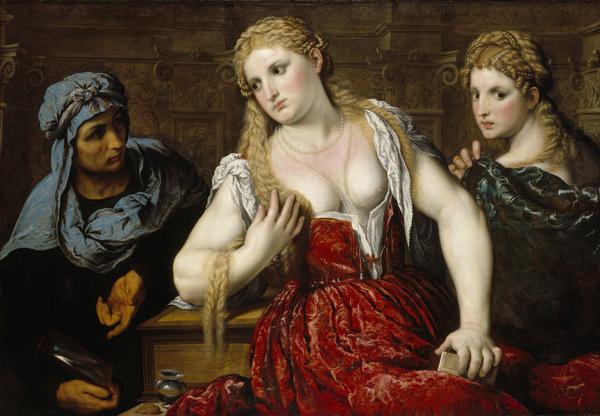 how to be a renaissance woman: Paris Bordone, Venetian Women at their Toilet, 1545, National Galleries of Scotland, Edinburgh, Scotland, UK.
