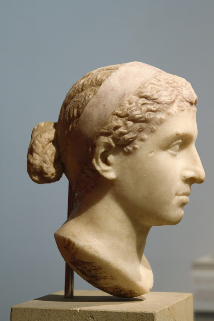 racism in art: Marble Bust of Cleopatra, c. 40-30 BC, Altes Museum, Berlin, Germany.
