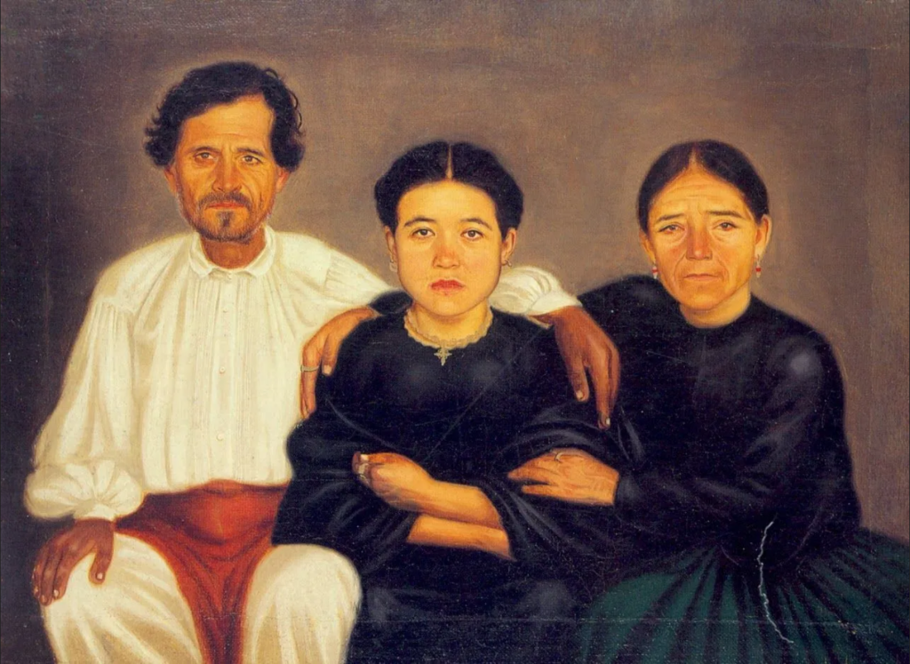 Hermenegildo Bustos: Hermenegildo Bustos, Portrait of a Family, 19th century, Museo del Pueblo, Guanajuato, Mexico.
