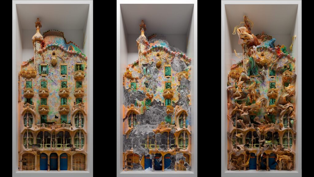 Artificial Intelligence artists: Refik Anadol, still from Living Architecture: Casa Batlló, 2022, Barcelona, Spain. Artist’s website.
