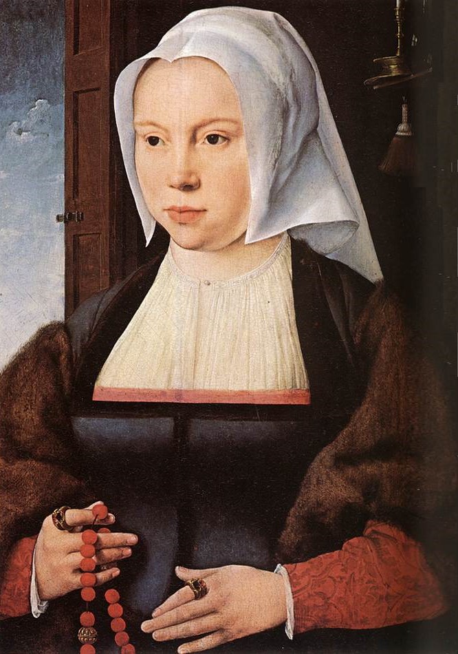 margaret of austria: Joos van Cleve, Portrait of a Woman, 1520–1527, Uffizi, Florence, Italy. Detail.
