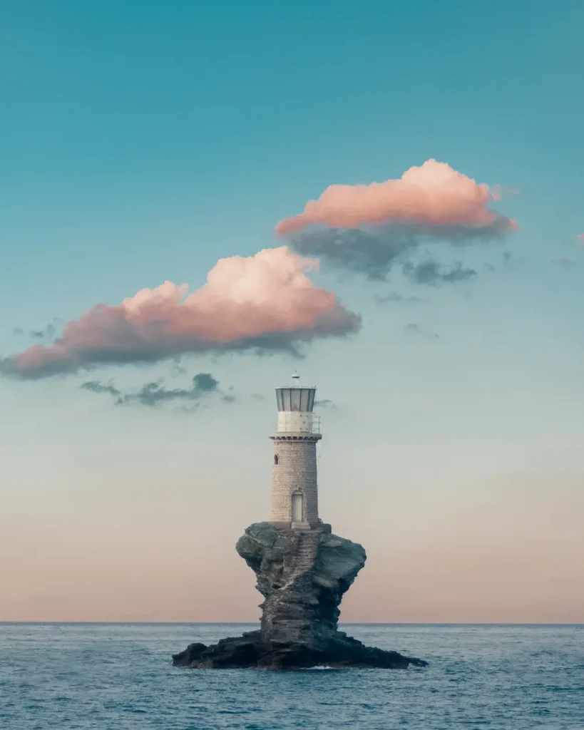 Accidentally Wes Anderson: Tourlitis Lighthouse. Andros, Greece. C.1897. Photo by George Bogdanis. Accidentally Wes Anderson.
