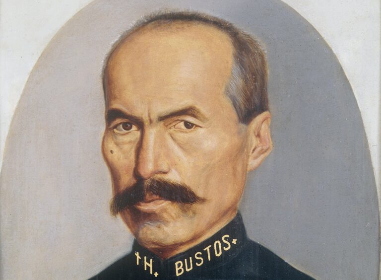 Hermenegildo Bustos: Hermenegildo Bustos, Self-Portrait, 1891, Museo Nacional de Arte, Mexico City, Mexico. Detail.
