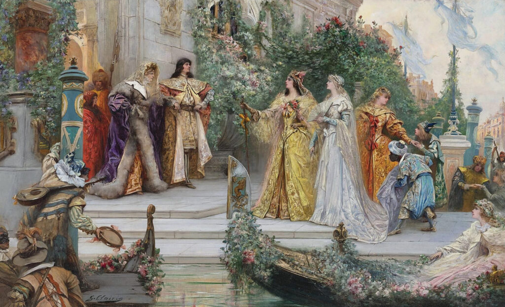 party in art: Party in Art: Georges Jules Victor Clairin, The Arrival of the Guests, Venice, ca. 1900s. Photo via Wikimedia Commons (public domain).
