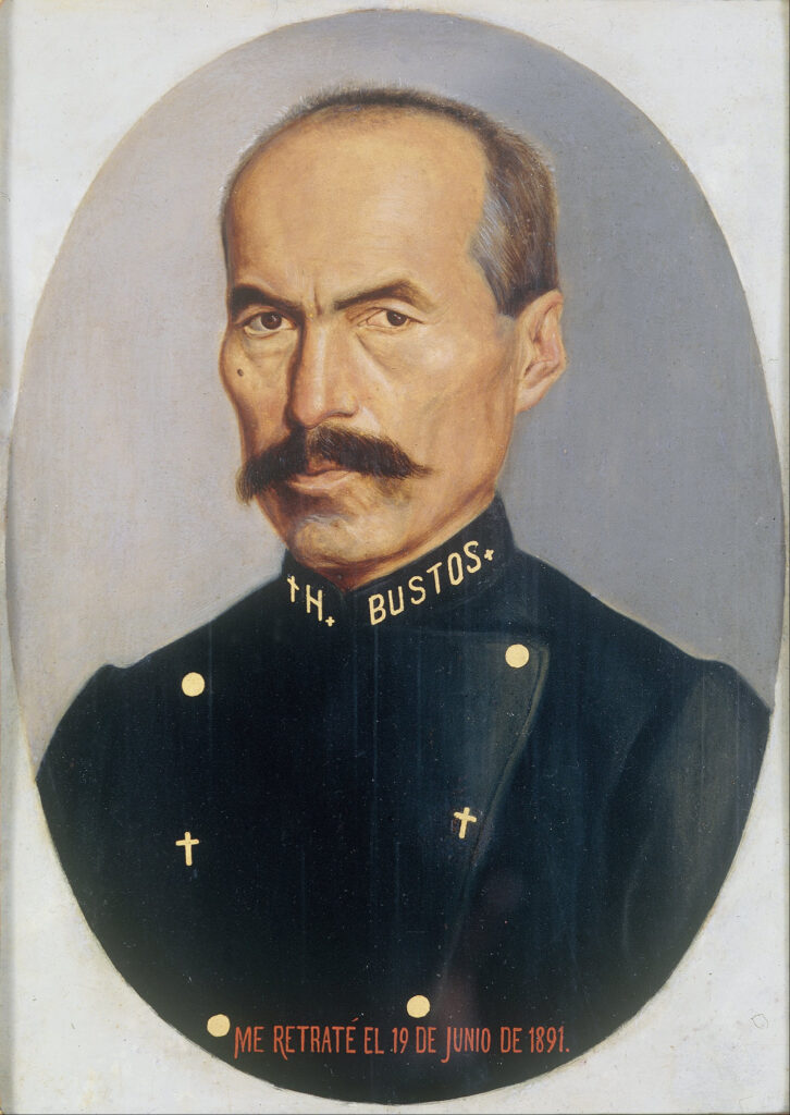 Hermenegildo Bustos: Hermenegildo Bustos, Self-Portrait, 1891, Museo Nacional de Arte, Mexico City, Mexico.
