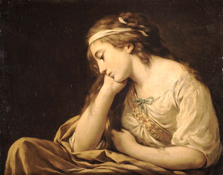 saddest paintings: Louis-Jean-François Lagrenée, La Mélancolie, c. 1785, Musée de Louvre, Paris, France.
