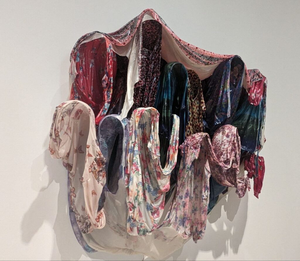 Unravel Barbican: Kevin Beasley, Phasing (Flow), 2017, exhibition view of Unravel: The Power and Politics of Textiles in Art, Barbican, London, UK. Photograph by Barbara Bravi.
