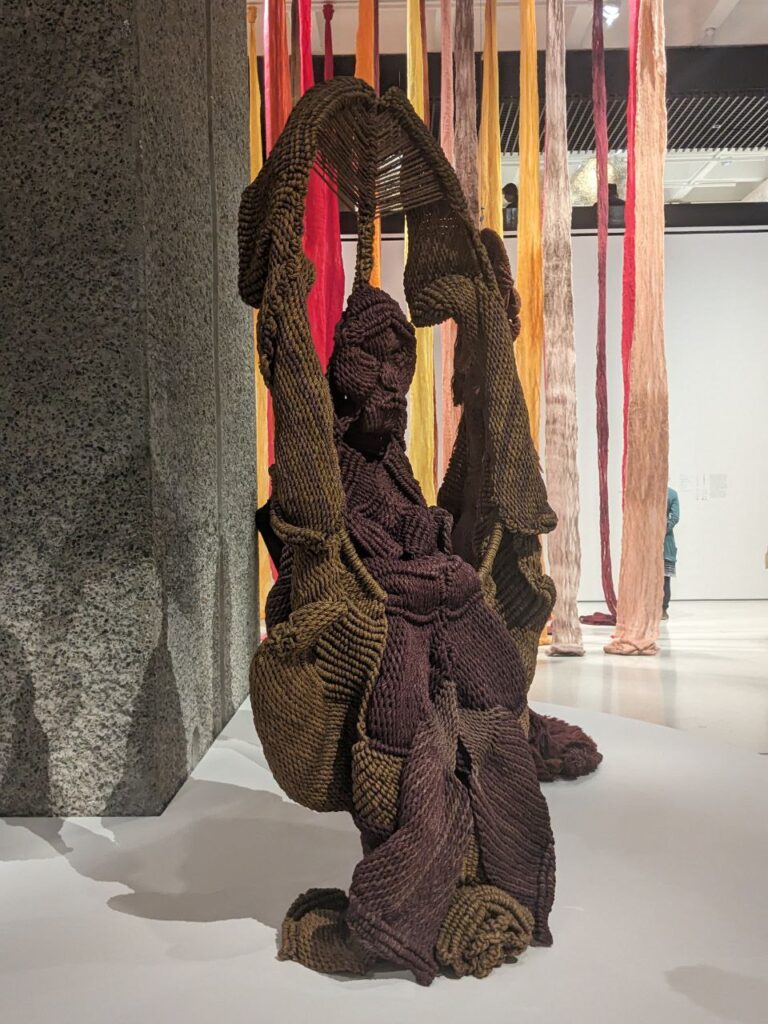 Unravel Barbican: Mrinalini Mukherjee, Pakshi, 1985, exhibition view of Unravel: The Power and Politics of Textiles in Art, Barbican, London, UK. Photograph by Barbara Bravi.
