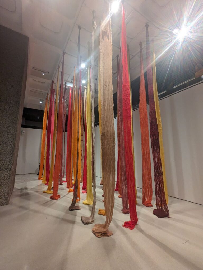 Unravel Barbican: Cecilia Vicuña, Quipu Astral, 2012, exhibition view of Unravel: The Power and Politics of Textiles in Art, Barbican, London, UK. Photograph by Barbara Bravi.
