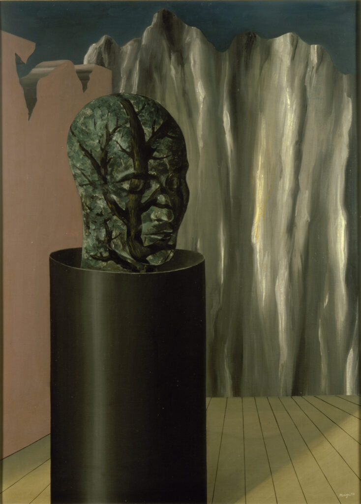 Surrealism in Belgium: 
René Magritte, The Forest, 1927, oil on canvas, Museum of Fine Arts/La Boverie, Liège, Belgium. © Succession Magritte – Sabam Belgium 2024.

