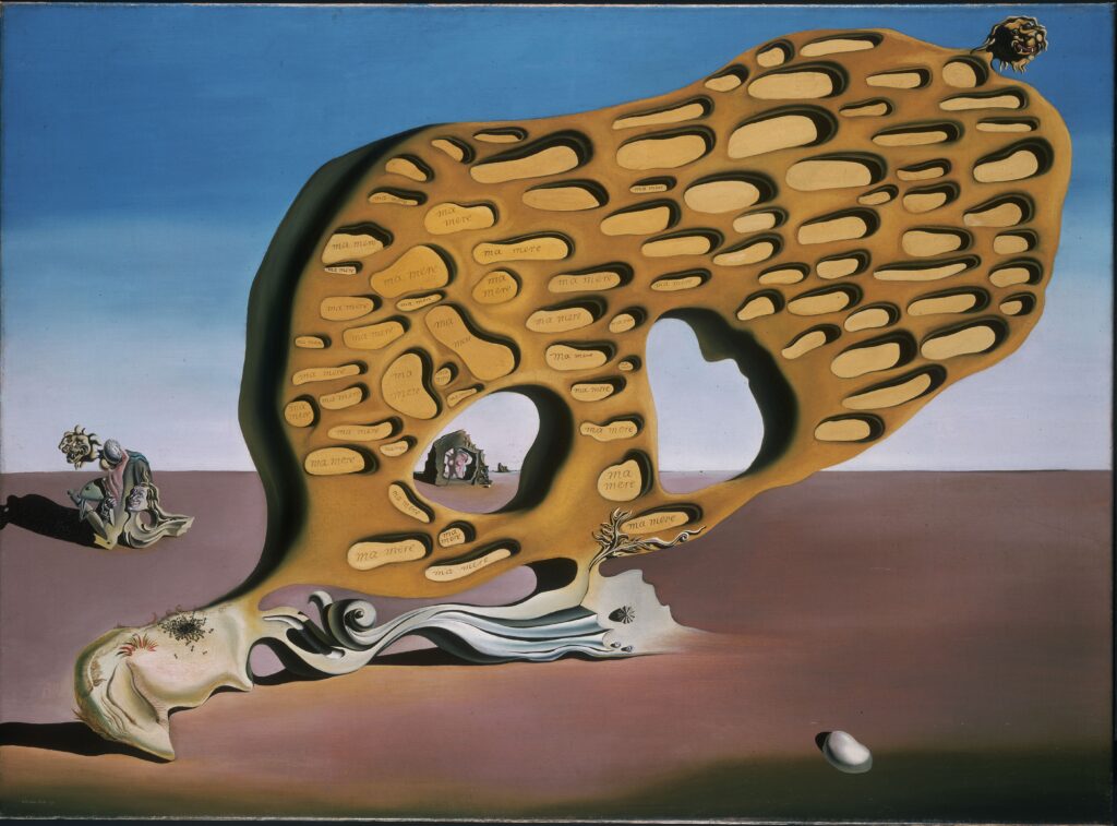 Surrealism in Belgium: Salvador Dalí, The Enigma of Desire, 1929, oil on canvas, Bayerische Staatsgemäldesammlungen – Sammlung Moderne Kunst in der Pinakothek der Moderne, München, Austria. © Sabam Belgium 2024. Photo:bpk / Bayerische Staatsgemäldesammlungen.
