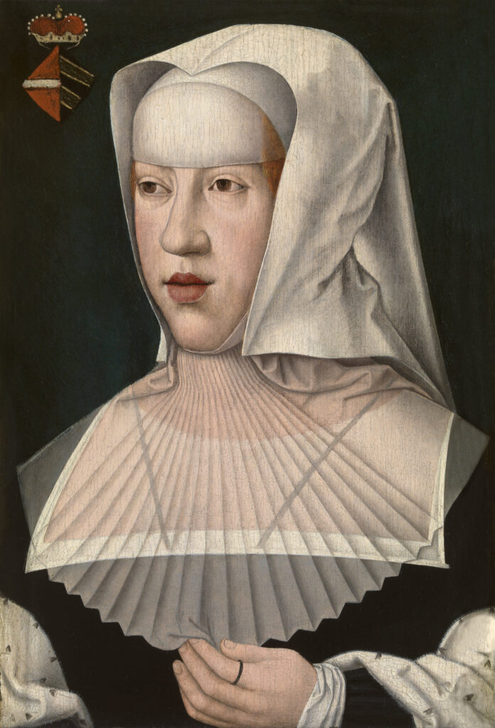 margaret of austria: After Bernard van Orley, Portrait of Margaret of Austria, 1519/20, Royal Museum of Fine Arts Antwerp, Antwerp, Belgium.
