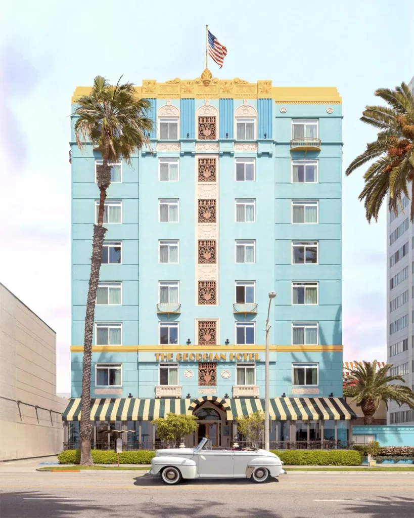 Accidentally Wes Anderson: Georgian Hotel. Los Angeles, California. C.1933. Photo Credit: Paul Fuentes. Accidentally Wes Anderson.
