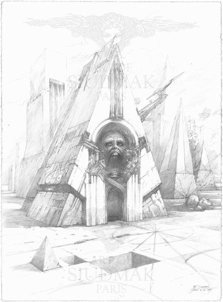 Wojtek Siudmak: Wojtek Siudmak, Dune Series: Gate to Infinity, 2009. Pencil drawing. Artist’s website.
