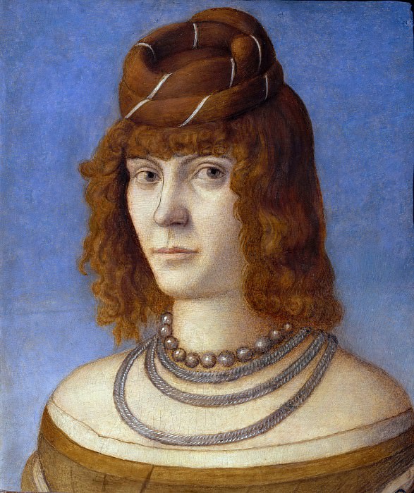 how to be a renaissance woman: Vittore Carpaccio, Woman With Red Hair, 1495-1498, Borghese Gallery, Rome, Italy.
