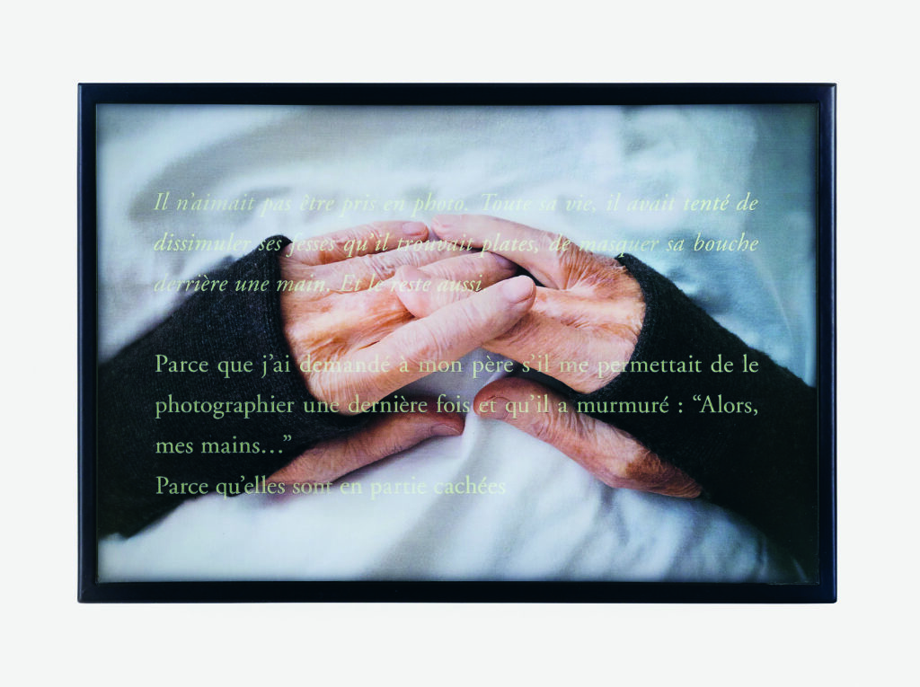 Vitamin Txt: Sophie Calle, Les Mains de mon Père (My Father’s Hands), 2018. Picture credit: © Sophie Calle / © ADAGP, Paris and DACS, London 2023. Courtesy of the artist and Perrotin. Photo: Claire Dorn.
