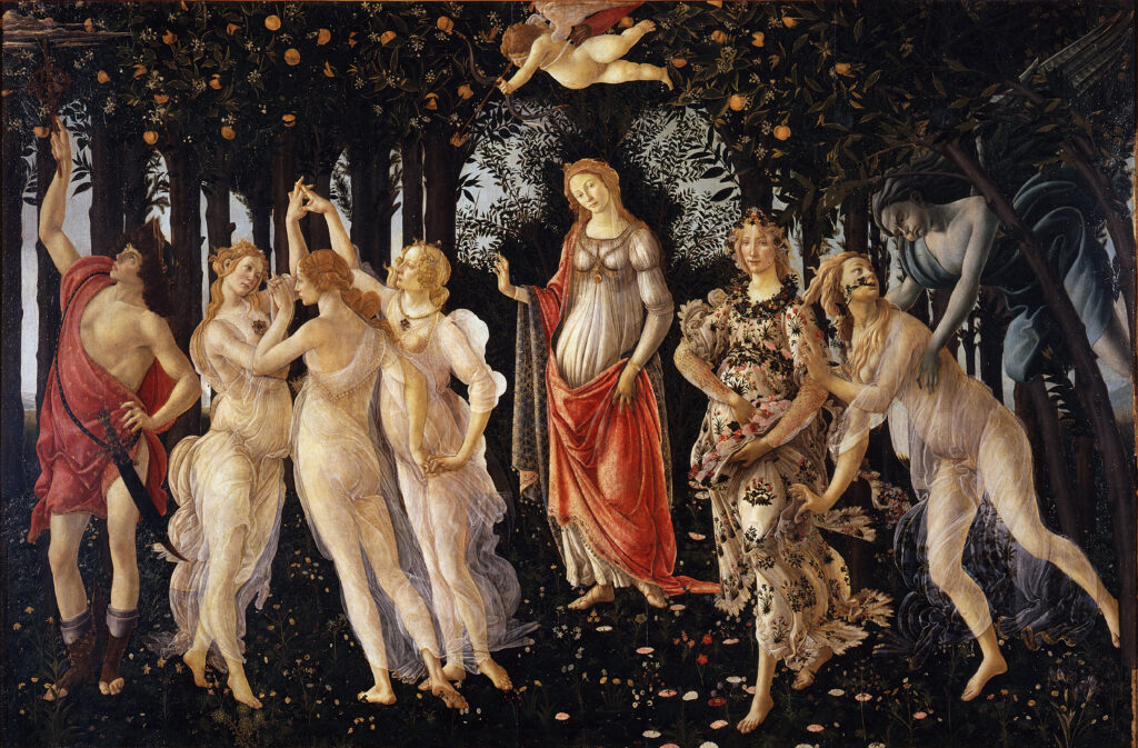 Rosa Genoni: Sandro Botticelli, Primavera (Allegory of Spring), c. 1480, Uffizi Gallery, Florence, Italy.
