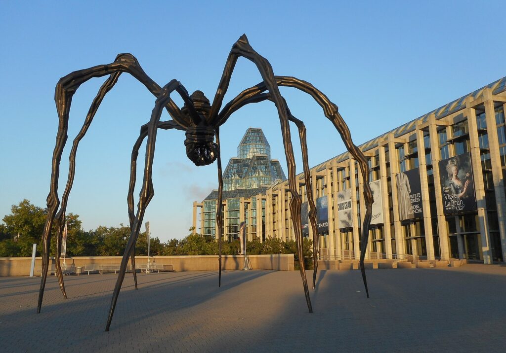 artists' mothers: Louise Bourgeois, Maman, 1999, National Gallery of Canada, Ottawa, Canada. Photograph by Jeangagnon via Wikimedia Commons (CC BY-SA 4.0).

