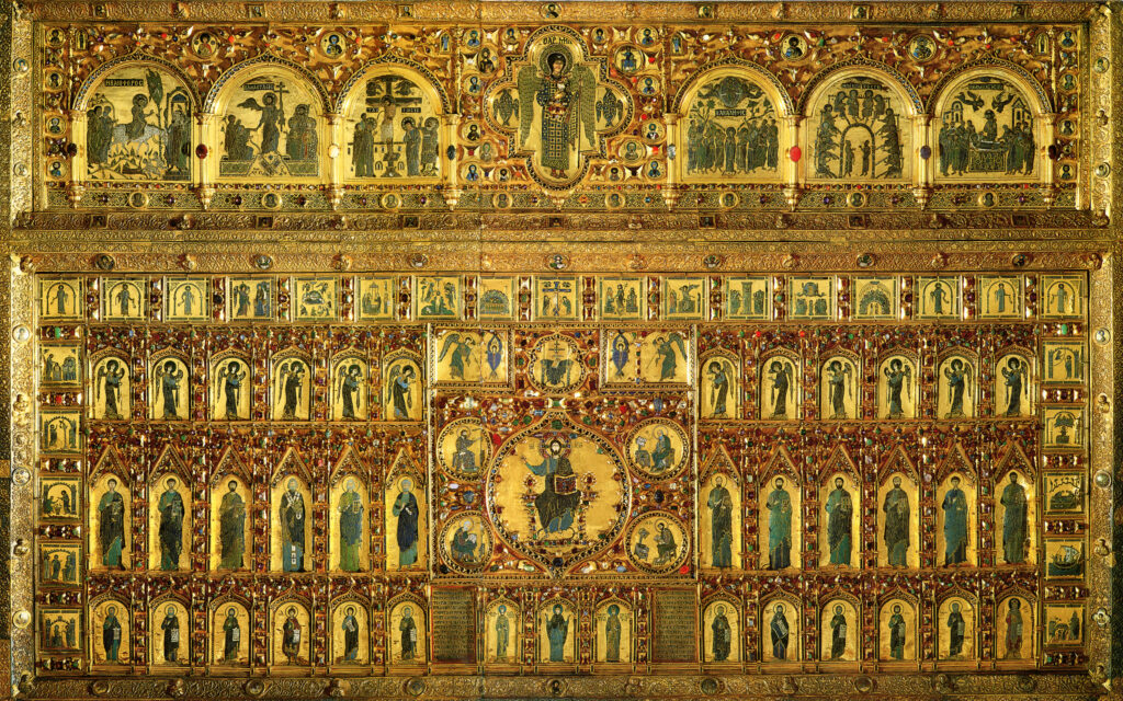 Italian medieval altarpieces: Pala d’Oro, 976-1345, St Mark’s Basilica, Venice, Italy.

