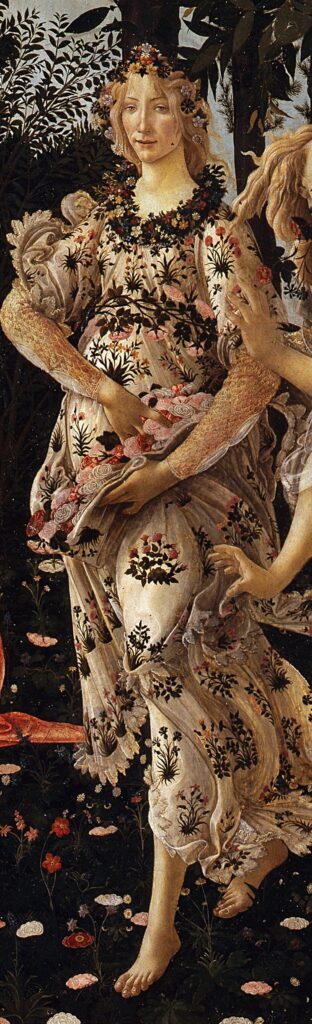 Rosa Genoni: Sandro Botticelli, Primavera (Allegory of Spring), c. 1480, Uffizi Gallery, Florence, Italy. Detail.

