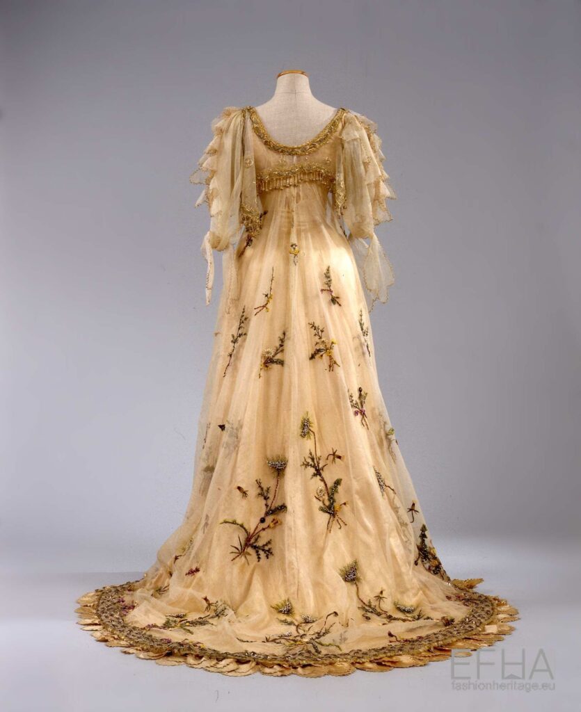 Rosa Genoni: Rosa Genoni, La Primavera dress (Evening gown), 1906, Pitti Palace, Florence, Italy.
