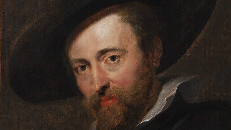 Rubens mythological paintings: Peter Paul Rubens, Self-Portrait, 1630, Rubenshuis, Antwerp, Belgium. Detail.
