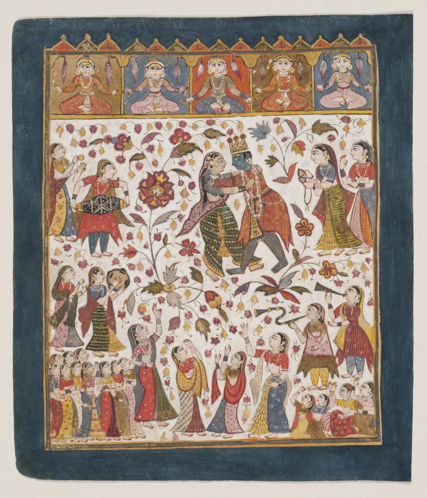 dance paintings: Krishna Dances with One Gopi, ca. 1720, Philadelphia Museum of Art, Philadelphia, PA, USA.
