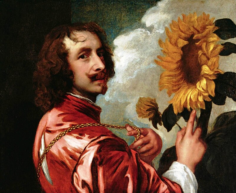 Venetia on Her Deathbed: Anthony van Dyck, Self-Portrait with a Sunflower, 1633, private collection. Wikimedia Commons (public domain).
